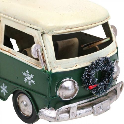 Floristik24 Decoración navideña coche bus navideño bus vintage verde 17cm