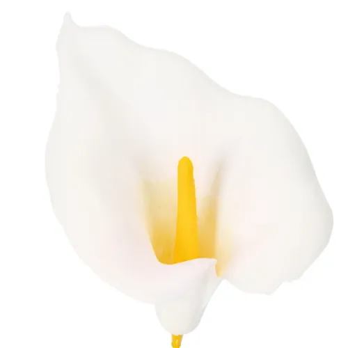 Cala artificial con estambres amarillos, flores decorativas, 35 cm, 10 unidades. | Floristik24.es