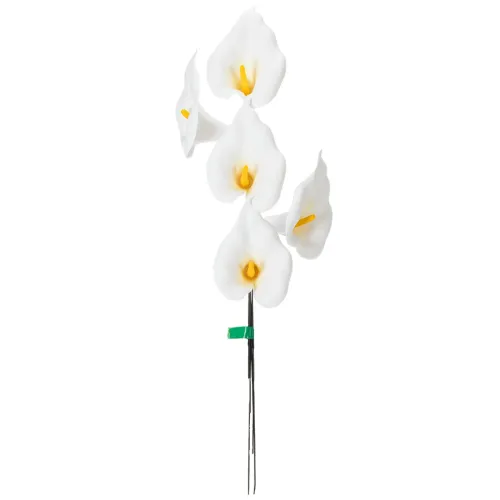 Cala artificial con estambres amarillos, flores decorativas, 35 cm, 10 unidades. | Floristik24.es