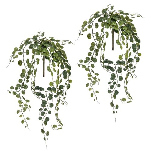 Artículo Planta colgante artificial con hojas para decoración del hogar de fácil cuidado, 60 cm, 2 piezas