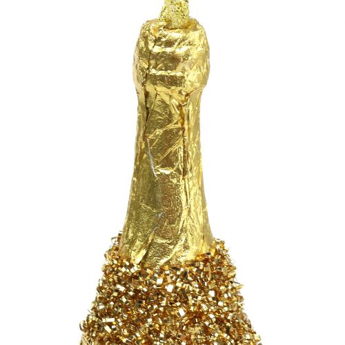 Floristik24 Botella de champán para colgar oro claro 13,5cm