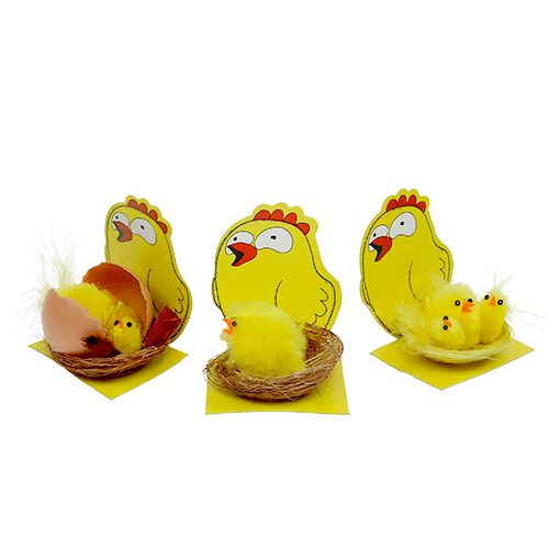 Artículo Chenille Pollitos en Nest Mix Ø 5.5cm 3pcs