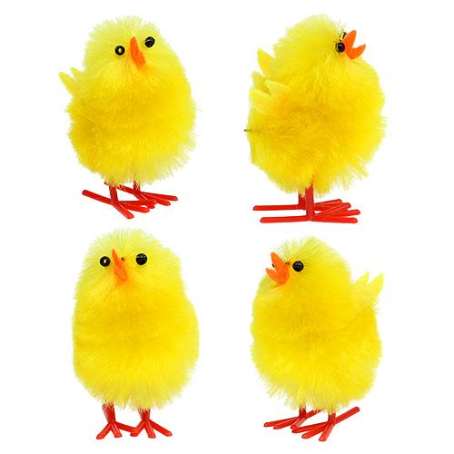Chenilla pollito 4cm amarillo 4pcs
