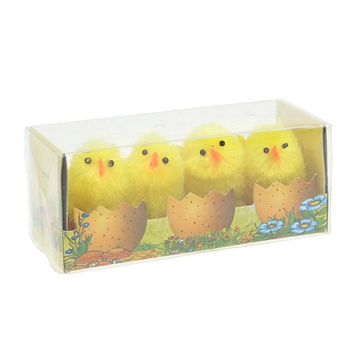 Floristik24 Chenilla pollito 4cm amarillo 4pcs
