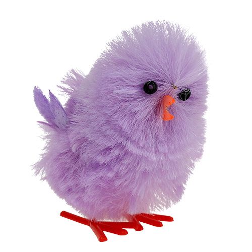 Floristik24 Chenille Chick Easter Chick Púrpura, Rosa Primavera Decoración 10pcs