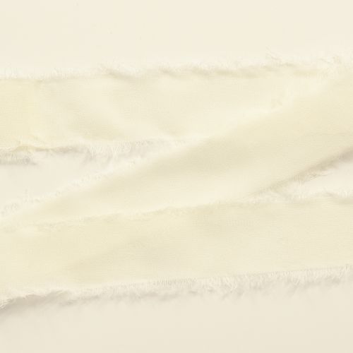 Artículo Cinta de gasa color crema con flecos 40mm 15m
