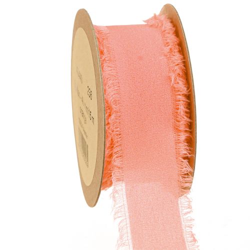 Cinta gasa naranja pastel cinta tela flecos 40mm 15m