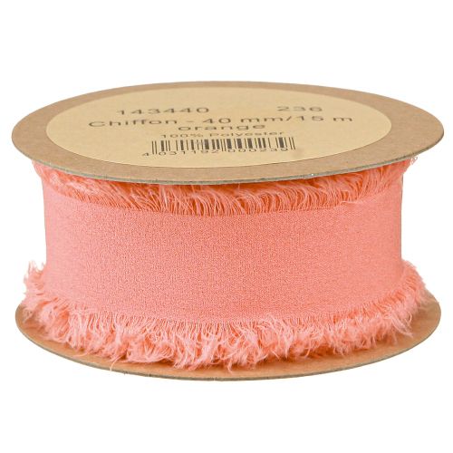 Artículo Cinta gasa naranja pastel cinta tela flecos 40mm 15m