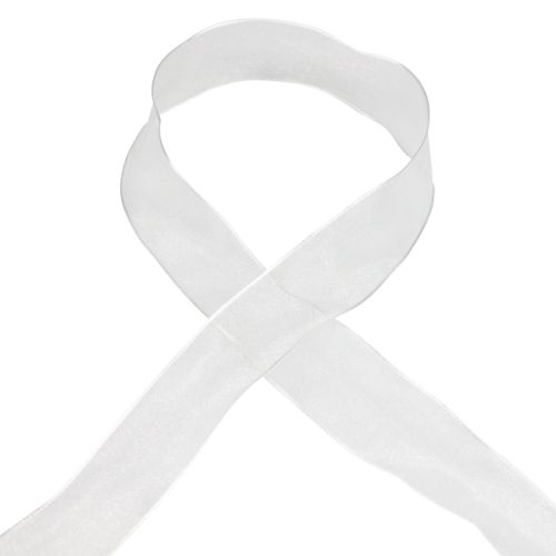 Artículo Cinta de gasa cinta de organza cinta decorativa organza blanca 40mm 20m