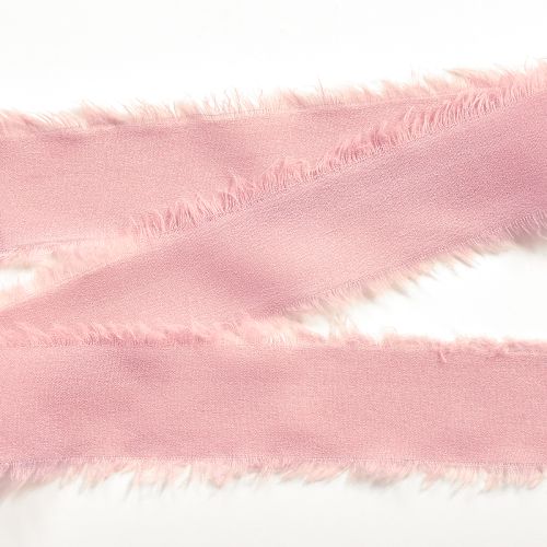 Artículo Cinta de gasa cinta de tela rosa con flecos 40mm 15m