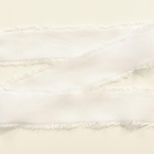 Artículo Cinta de gasa cinta de tela blanca con flecos 40mm 15m