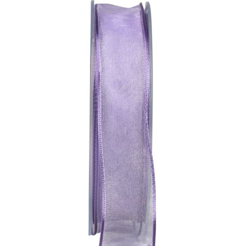 Floristik24 Cinta de gasa cinta de organza organza violeta 25mm 20m