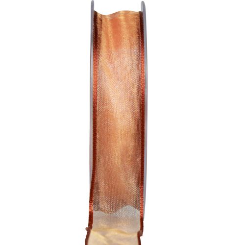 Floristik24 Cinta de gasa cinta de organza organza naranja 25mm 20m