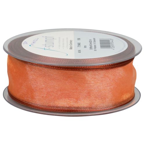 Floristik24 Cinta de gasa cinta de organza organza naranja 40mm 20m