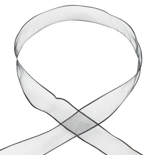Artículo Cinta de gasa cinta de organza organza negro 25mm 20m