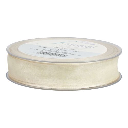 Artículo Cinta de gasa cinta de organza cinta decorativa organza crema 25mm 20m
