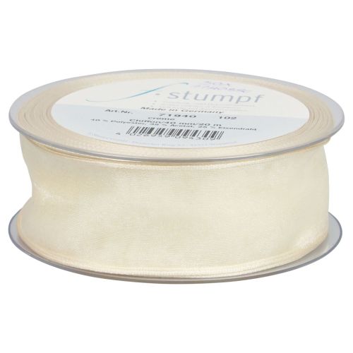 Artículo Cinta de gasa cinta de organza cinta decorativa organza crema 40mm 20m