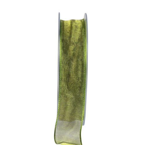 Artículo Cinta de gasa cinta de organza cinta decorativa organza verde 15mm 20m