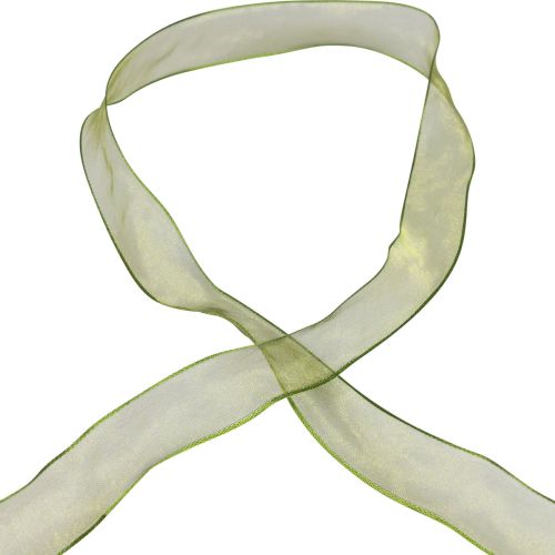 Artículo Cinta de gasa cinta de organza cinta decorativa organza verde 15mm 20m