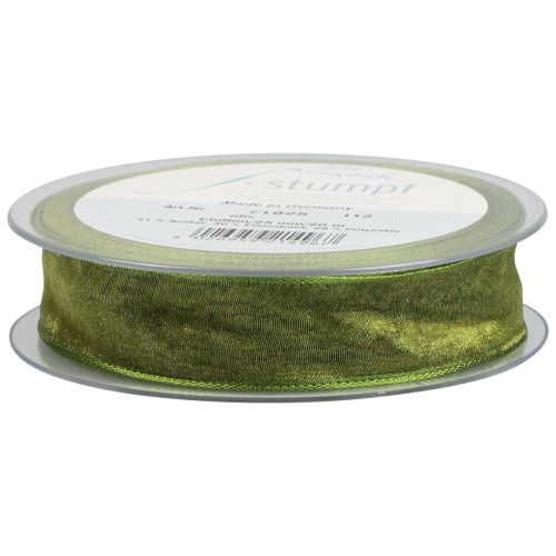 Artículo Cinta de gasa cinta de organza cinta decorativa organza verde 25mm 20m