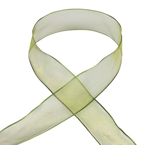Artículo Cinta de gasa cinta de organza cinta decorativa organza verde 40mm 20m