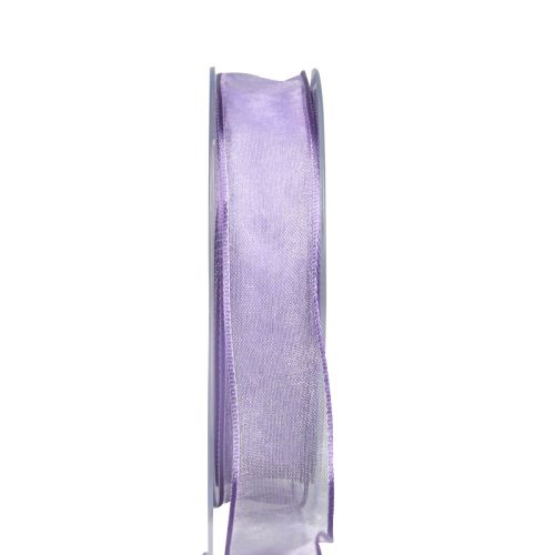 Floristik24 Cinta de gasa cinta de organza cinta decorativa organza violeta 15mm 20m