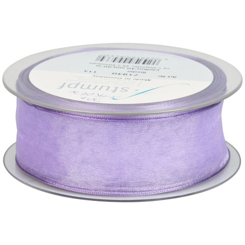Artículo Cinta de gasa cinta de organza cinta decorativa organza violeta 40mm 20m