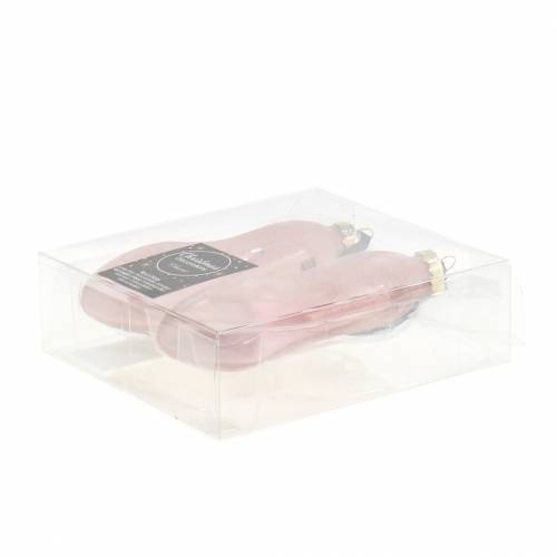 Floristik24 Bombas de suspensión de árbol de navidad rosa vieja 11cm 2pcs