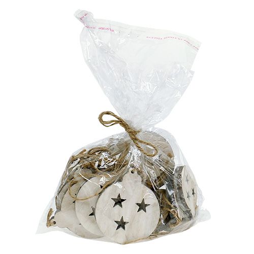 Floristik24 Bolas de navidad para colgar Madera 5-7cm 14pzs