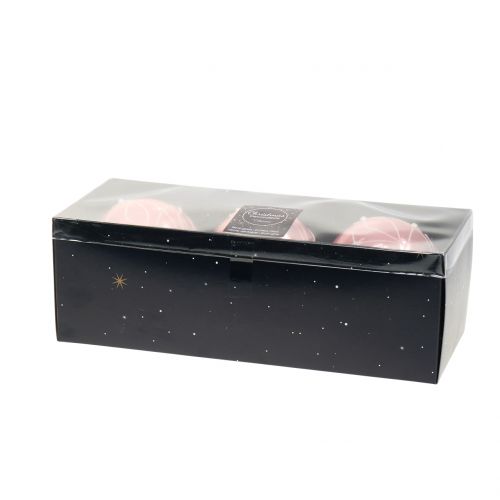 Floristik24 Bolas de Navidad con perlas Rosa Ø8cm 3 piezas