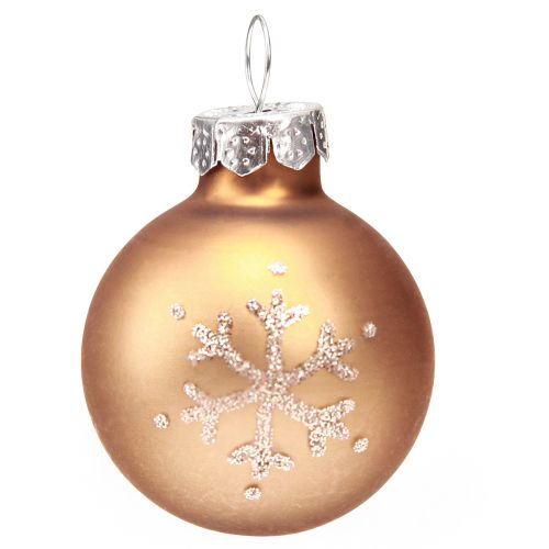 Artículo Bolas de árbol de Navidad de cristal mini perla oro blanco Ø3cm 9 piezas