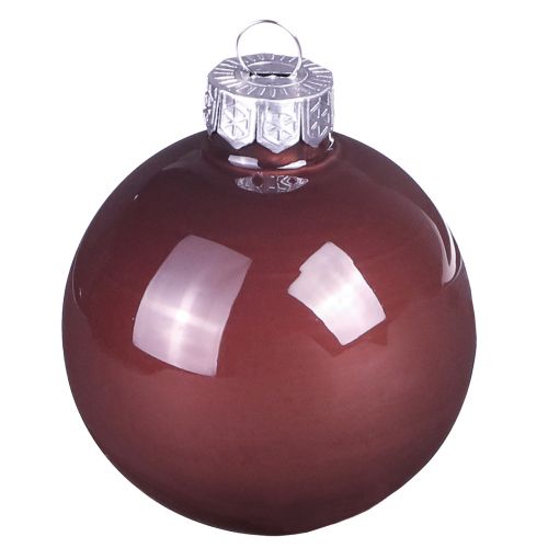 Artículo Bolas de árbol de Navidad mezcla de bolas de vidrio marrón dorado Ø5cm 24 piezas