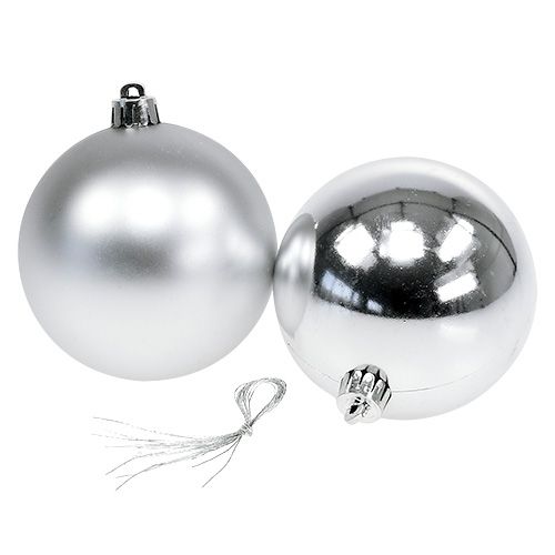 Floristik24 Árbol de navidad bolas plastico plata 8cm 6pcs