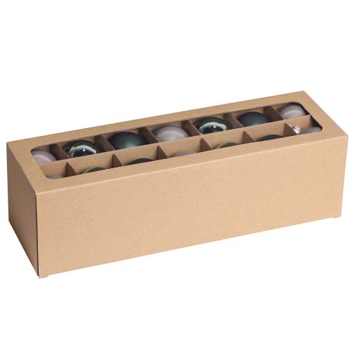 Bolas de árbol de Navidad de cristal verde nácar gris Ø5cm 24 piezas | Floristik24.es
