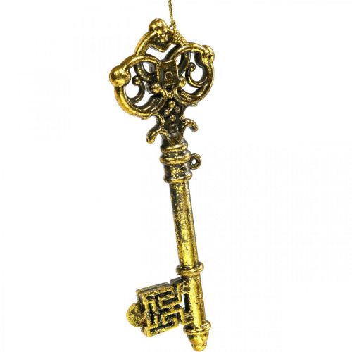 Floristik24 Adornos para árboles de Navidad llave decorativa dorado H14.5cm 12pcs