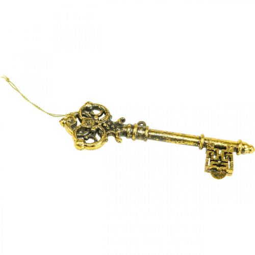 Floristik24 Adornos para árboles de Navidad llave decorativa dorado H14.5cm 12pcs