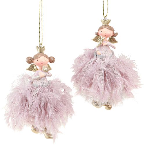 Floristik24 Decoración del árbol de Navidad ángel decoración princesa rosa 11cm 4pcs