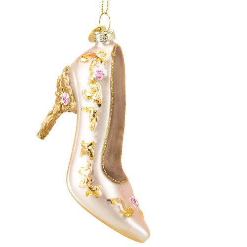 Decoración para árbol de Navidad, zapatos de cristal, zapato de cristal rosa, 10 cm, 2 unidades