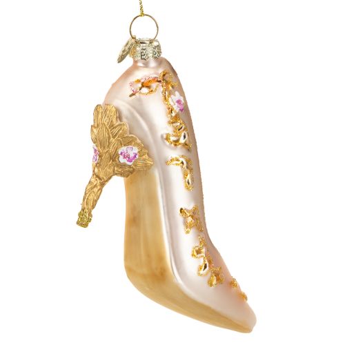 Floristik24 Decoración para árbol de Navidad, zapatos de cristal, zapato de cristal rosa, 10 cm, 2 unidades