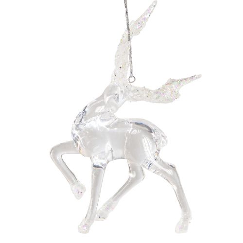 Artículo Decoración de árbol de Navidad ciervo figura decorativa acrílico 12,5/15cm 2 piezas