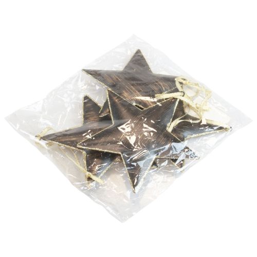 Artículo Adornos para árboles de Navidad estrella decorativa metal negro dorado Ø11cm 4 piezas