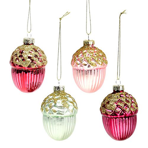 Floristik24 Decoraciones para árboles de navidad bellota para colgar culo de 8cm. 4p