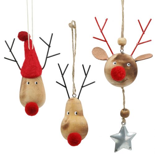 Artículo Decoraciones para árboles de navidad alces 8-10cm 3pcs