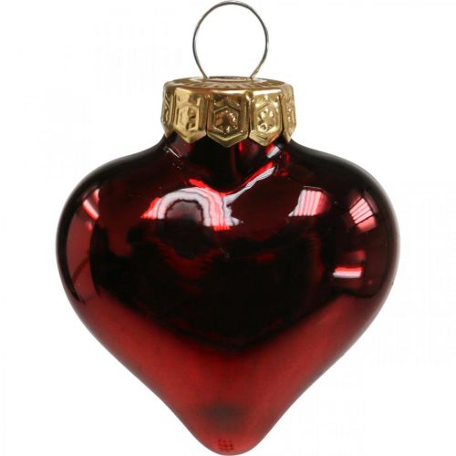 Floristik24 Adornos para árboles de Navidad de cristal Adornos para árboles de Navidad rojos 12 piezas