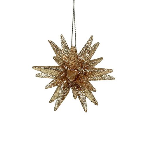 Floristik24 Decoraciones para árboles de Navidad estrellas brillantes 7.5cm 8pcs dorado