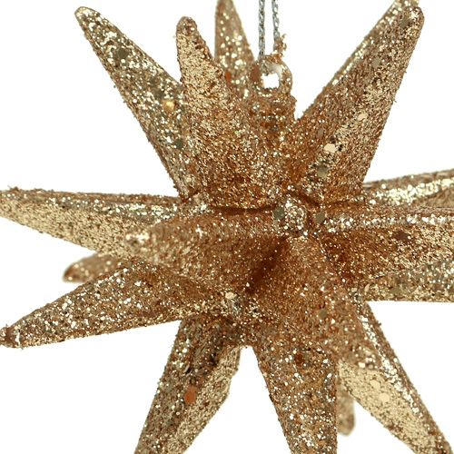 Artículo Decoraciones para árboles de Navidad estrellas brillantes 7.5cm 8pcs dorado