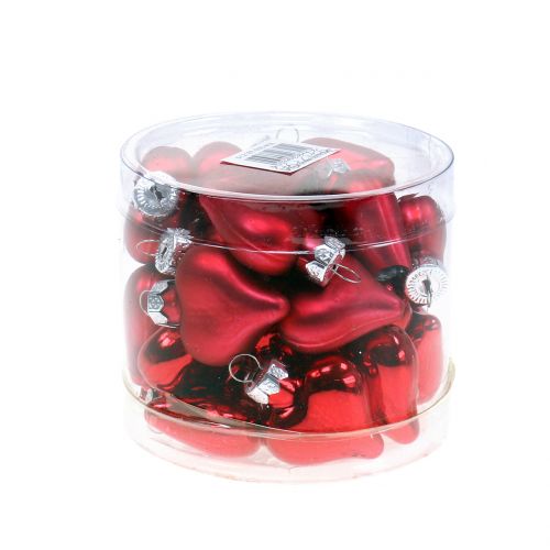 Artículo Adornos para árboles de Navidad corazones rojos 3cm 22 piezas