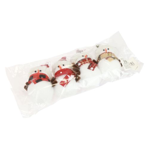 Artículo Adornos para árboles de Navidad muñeco de nieve con sombrero H9cm 4 piezas
