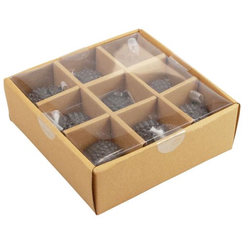 Floristik24 Adornos para árboles de Navidad decoración de vidrio vintage azul gris Ø5cm 9ud