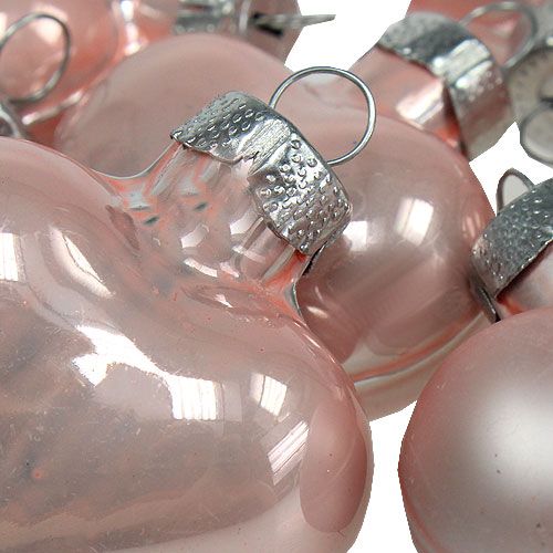 Artículo Mini corazones de cristal rosa 4cm 12uds